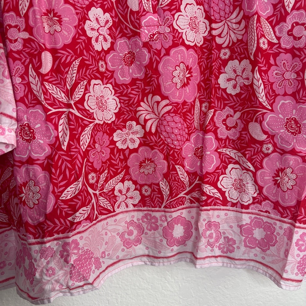 Talbots Floral Blouse in Red and Pink - Picture 3 of 9